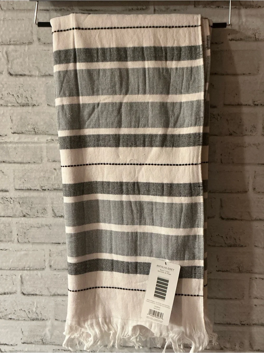 MODA AT HOME Antalya Beach Towel with Fringe-35”W x 70”L